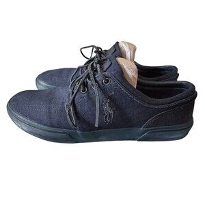 Polo Ralph Lauren Faxon Sneakers lace up canvas upper blue denim men tennis  12D